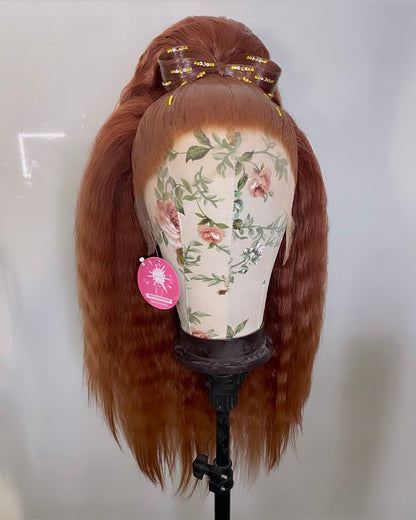 Brunette Crimped Half-Up Half-Down